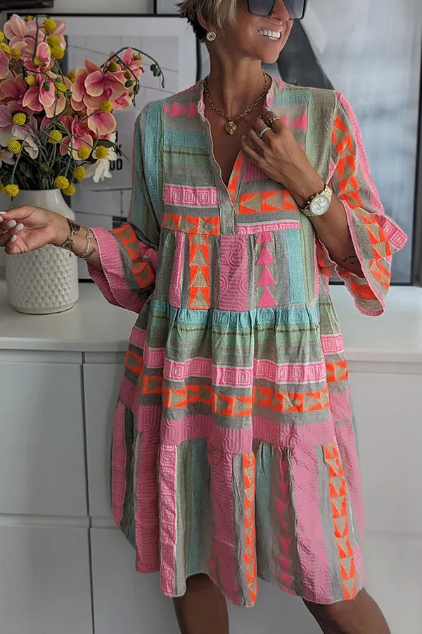 Lucy – Robe midi fluide à motif